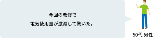 今回の改修で電気使用量が激減して驚いた。